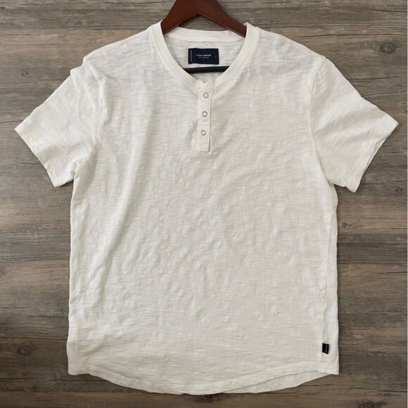 Lucky Brand Linen Blend Henley T Shirt Size XLG - Picture 1 of 4
